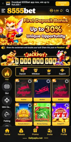 8555 Bet APK Android Interface